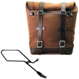 Bolso lateral scram en serraje 22l-30l + marco derecho de la triumph bonneville bobber