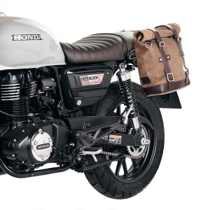 Bolsa de cuero 10l-14l + chasis honda gb350s izquierdo