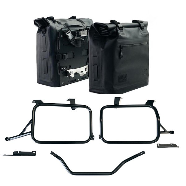 Dos alforjas laterales khali tpu 35l - 45l + par de placas de aluminio + chasis honda crf1100l africa twin & adventure sports (2