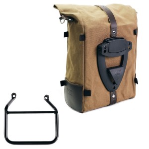 Bolsa lateral pure de lona + cuadro triumph scrambler 400 x dx (solo compatible con nuestro código de escape bajo: 4206low)