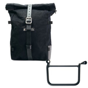 Bolsa lateral pure de lona + royal enfield guerrilla 450 marco izquierdo