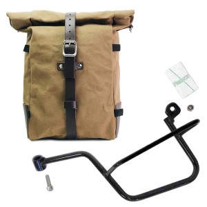 Bolsa lateral pure de lona + chasis moto guzzi v7 izquierdo