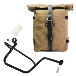 Bolsa lateral pure de lona + chasis moto guzzi v7 derecha