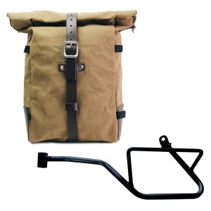 Bolsa lateral pure de lona + cuadro izquierdo moto guzzi v7 euro5