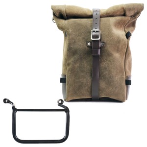 Bolso lateral pure en piel de corteza + royal enfield himalayan 450 (2024 en adelante) marco derecho