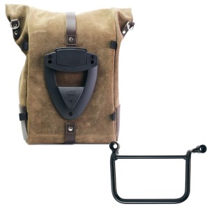 Bolso lateral pure en piel de corteza + royal enfield guerrilla 450 marco izquierdo