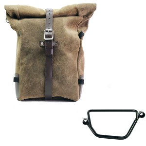 Bolso lateral pure en piel de corteza + chasis honda gb350s izquierdo