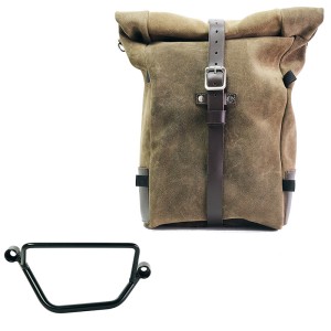 Bolso lateral pure en piel de corteza + chasis honda gb350s derecho
