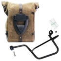 Bolso lateral pure en piel de corteza + chasis moto guzzi v7 izquierdo