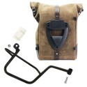 Bolso lateral pure en piel de corteza + chasis moto guzzi v7 derecha