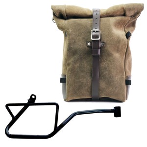 Bolso lateral pure en piel de corteza + cuadro derecho moto guzzi v7 euro5