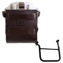 Portabolsa de aluminio con frontal de cuero ajustable y enganche rápido + chasis de honda transalp 750 (a partir de 2023) izquie