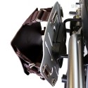 Portabolsa de aluminio con frontal de cuero ajustable y enganche rápido + chasis derecho honda transalp 750 (a partir de 2023)