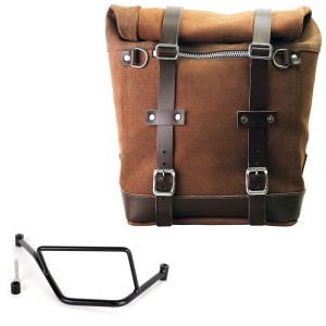 Bolso lateral scram en serraje 22l-30l + bmw f450gs bastidor derecho