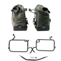 Par de maletas laterales cult en canvas 40l - 50l + par de placas de aluminio + marcos de alforjas de aluminio atlas bmw f450gs