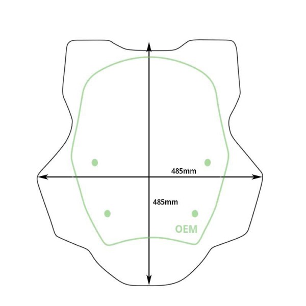 Cupula l sin radar bmw r1300gs (2023 en adelante) + deflectores integrados