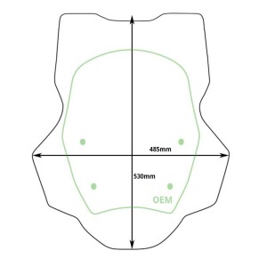 Cúpula xl sin radar bmw r1300gs (2023 en adelante) + deflectores integrados