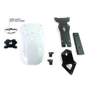 Guardabarros trasero con kit de soporte de matrícula para faro original