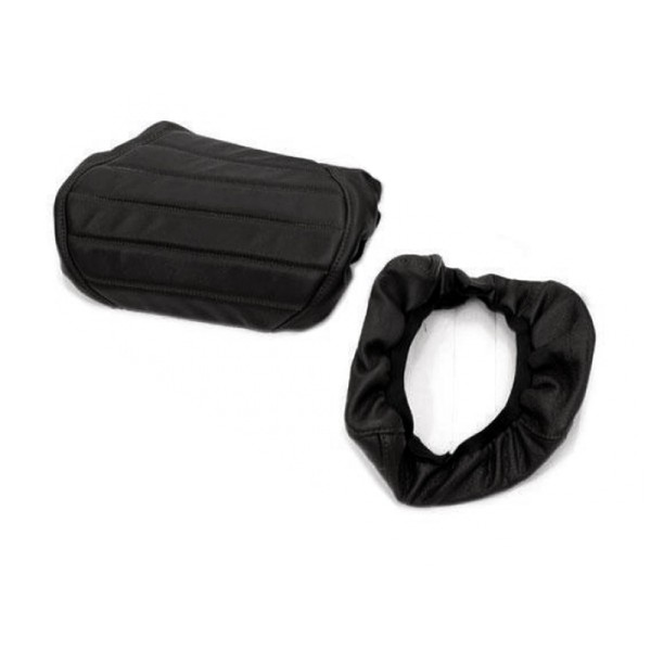 Funda de sillín de cuero negro (sillín largo)