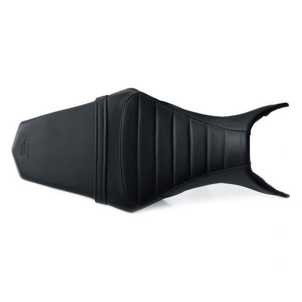 Funda de sillín en cuero negro (sillín largo)