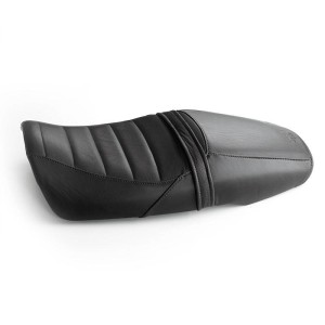 Funda de sillín en cuero negro (sillín largo)