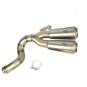 Titanium scrambler doble alto silenciador con soldadura visible