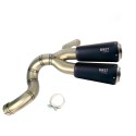 Titanium scrambler doble alto silenciador con soldadura visible