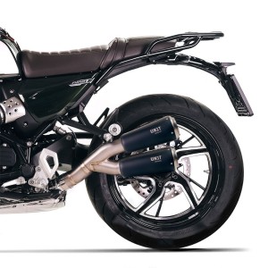 Escape doble bajo de titanio con soldadura vista bmw r12 ninet