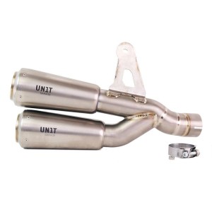 Escape doble estilo gp para bmw r1300gs en titanio