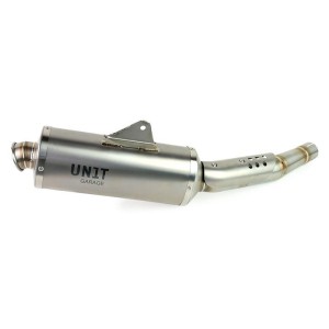 Silenciador ténéré 700 en titanio con soldadura visible