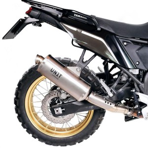 Silenciador ténéré 700 en titanio con soldadura visible