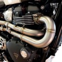 Colector de escape de acero inoxidable sin catalizador triumph
