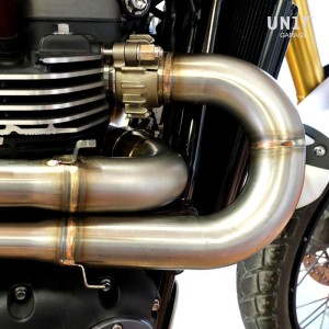 Colector de escape de acero inoxidable sin catalizador triumph