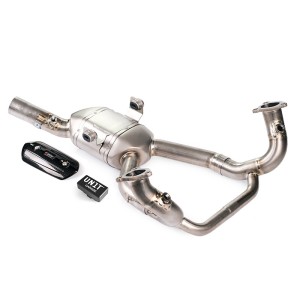Colectores de escape akrapovic de titanio + silenciador de luz de advertencia del motor euro 5+ bmw r1300gs y adv