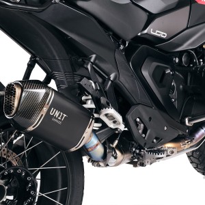 Colectores de escape akrapovic de titanio + silenciador de luz de advertencia del motor euro 5+ bmw r1300gs y adv