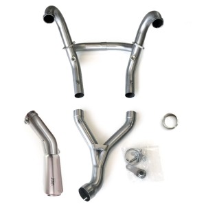 Kit de escape completo hp2 y megamoto acero inoxidable
