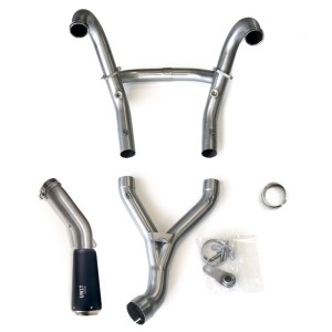 Kit de escape completo hp2 y megamoto acero inoxidable