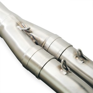 Colector de escape sin catalizador cf moto 450mt (2024 en adelante) en acero inoxidable