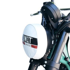 Funda de cuero para faros delanteros con logotipo