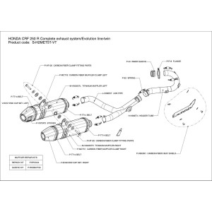 Escapes completos Evolution. No homologado  Akrapovic S-H2MET5T-VT