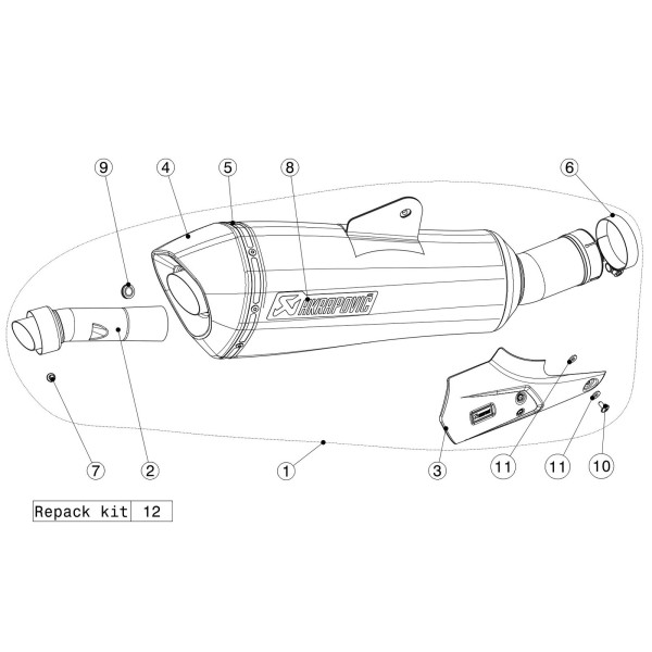Silenciosos Slip-on. Homologado  Akrapovic S-B12SO14-HLGT
