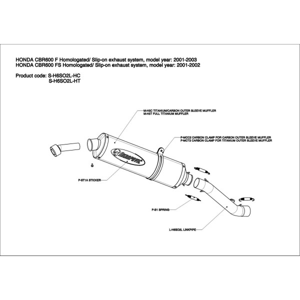 Silenciosos Slip-on. Homologado  Akrapovic S-H6SO2L-HT