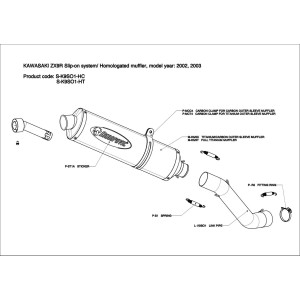 Silenciosos Slip-on. Homologado  Akrapovic S-K9SO1-HT