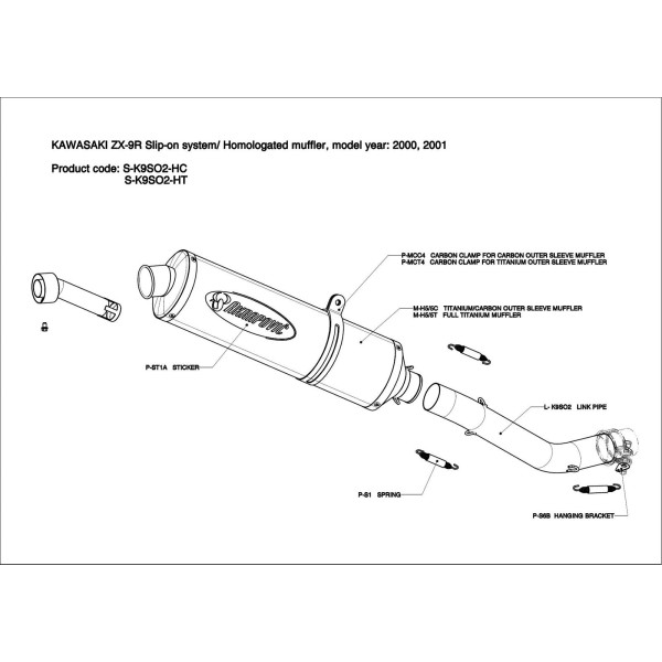 Silenciosos Slip-on. Homologado  Akrapovic S-K9SO2-HC