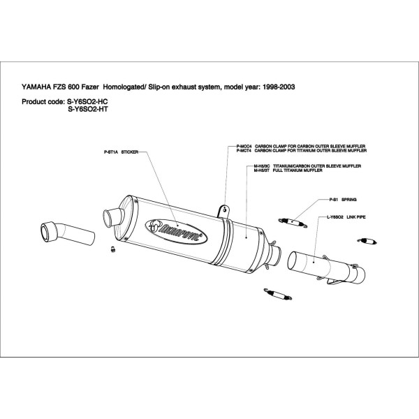Silenciosos Slip-on. Homologado  Akrapovic S-Y6SO2-HC