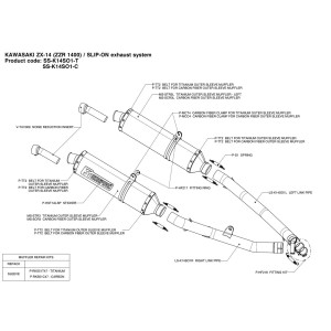 Silenciosos Slip-on. No homologado  Akrapovic SS-K14SO1-T