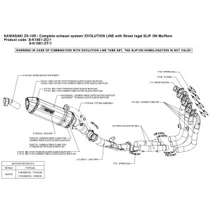 Escapes completos Evolution. No homologado  Akrapovic S-K10E1-ZT-1