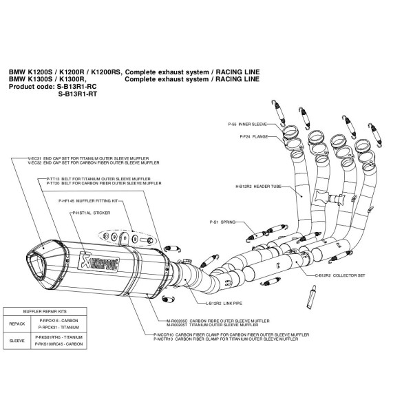 Escapes completos Racing. No homologado  Akrapovic S-B13R1-RC