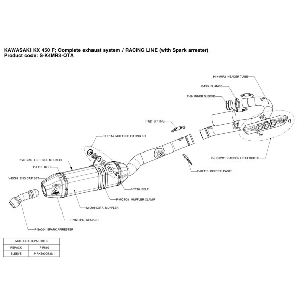 Escapes completos Racing. No homologado  Akrapovic S-K4MR3-QTA