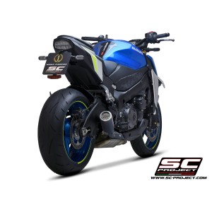 SC Project para SUZUKI GSX-S1000 (2021 - 2025) - Escape CR-T carbono, con malla antipiedras
